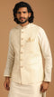 Manyavar Marvellous Cream Kurta Jacket Set