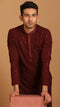Manyavar Maroon Georgette Kurta Set