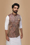 Manyavar Majestic Maroon Party Wear Jacket