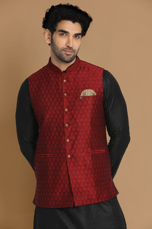 Manyavar Exquisite Maroon Jacket