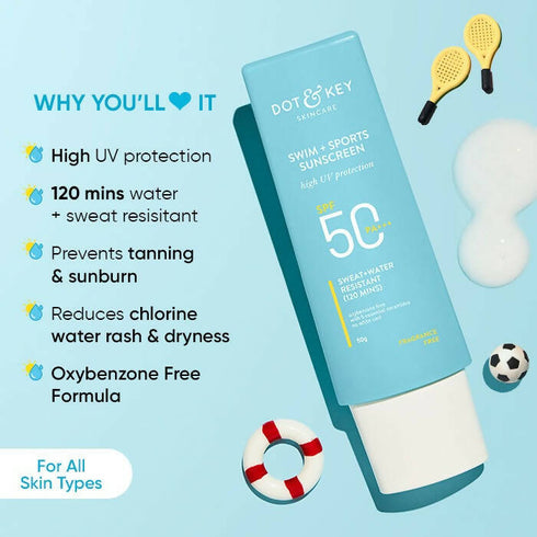 Dot & Key Swim + Sports Sunscreen SPF 50 PA+++ 50 gm