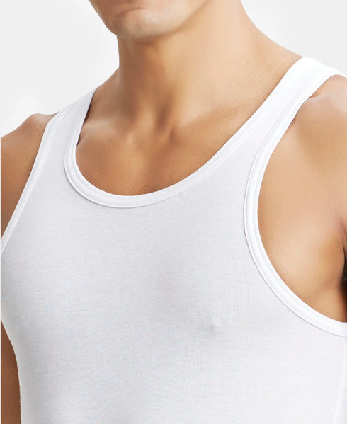 Jockey Tencel Micro Modal Cotton Rib Sleeveless Vest with Extended Length | White