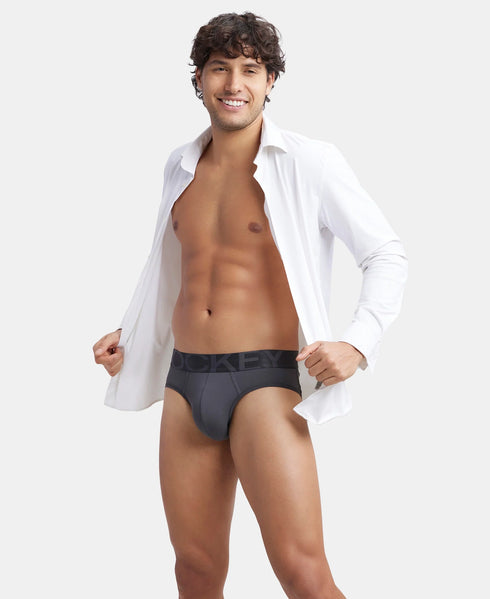Jockey Microfiber Elastane Stretch Solid Brief | Ebony & Navy