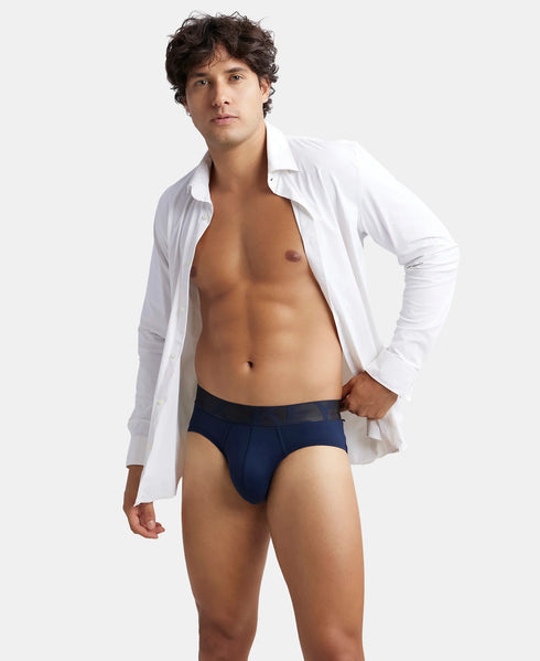 Jockey Microfiber Elastane Stretch Solid Brief | Ebony & Navy