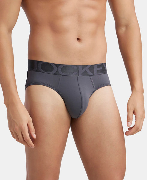 Jockey Microfiber Elastane Stretch Solid Brief | Ebony & Navy