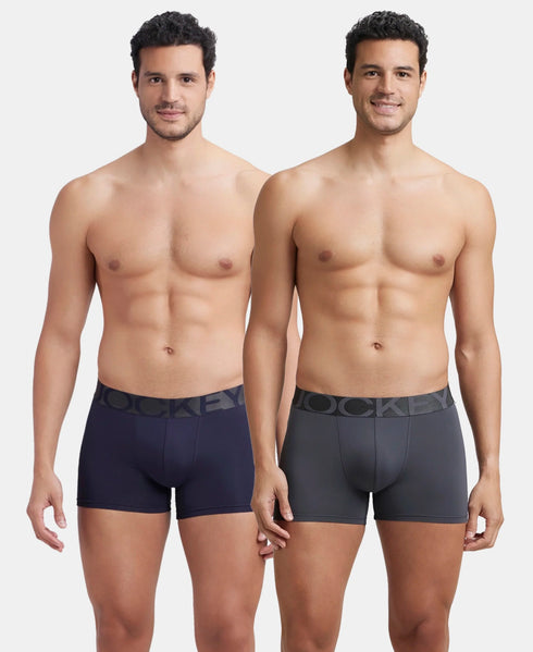 Jockey Tactel Microfiber Stretch Solid Trunk with Moisture Move | Ebony & Navy Pack of 2
