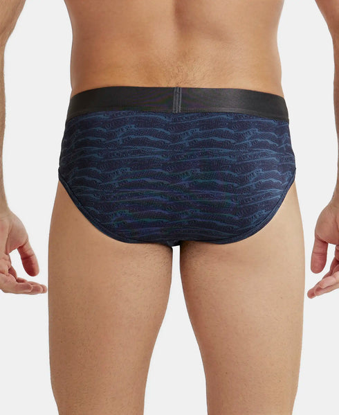 Jockey True Navy Printed Tactel Stretch Brief