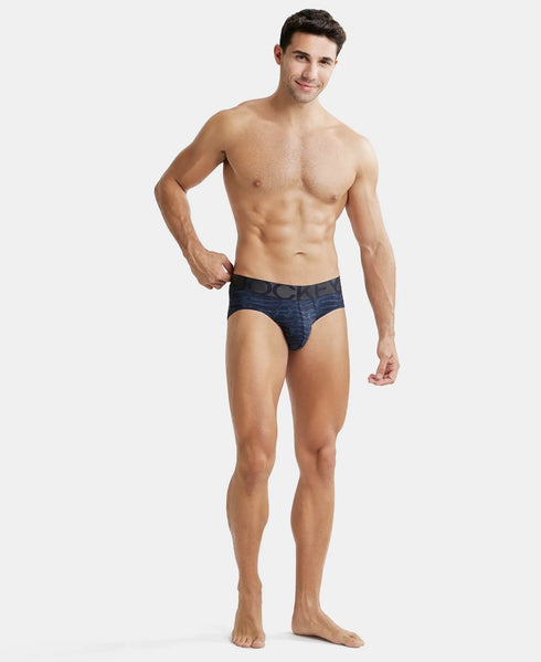 Jockey True Navy Printed Tactel Stretch Brief