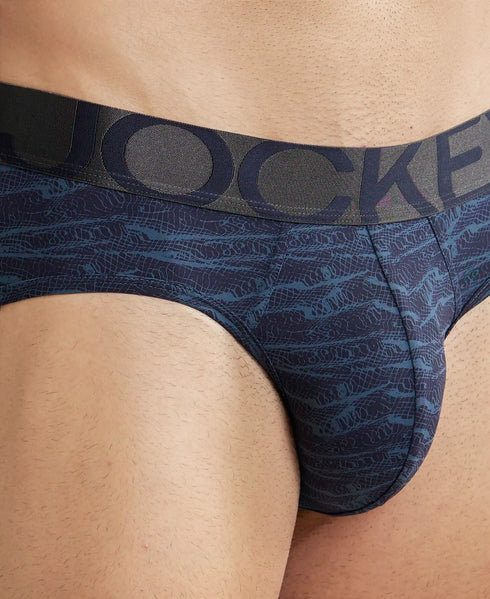 Jockey True Navy Printed Tactel Stretch Brief
