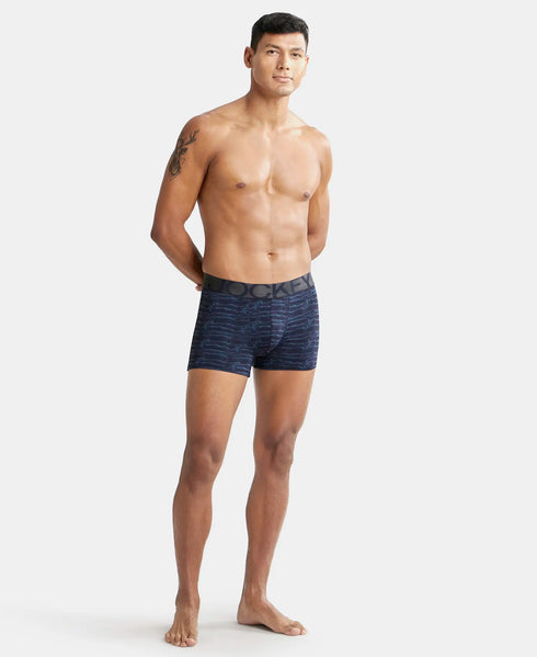 Jockey Tactel Microfiber Elastane Stretch Printed Trunk | True Navy Printed