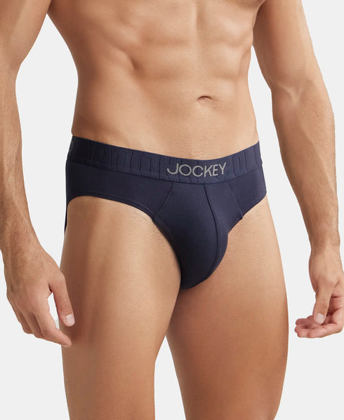 Jockey Supima Cotton Stretch Solid Brief with Ultrasoft Waistband | True Navy