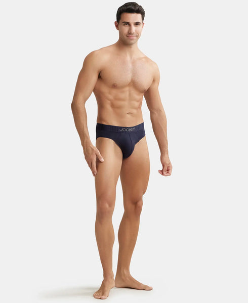 Jockey Supima Cotton Stretch Solid Brief with Ultrasoft Waistband | True Navy
