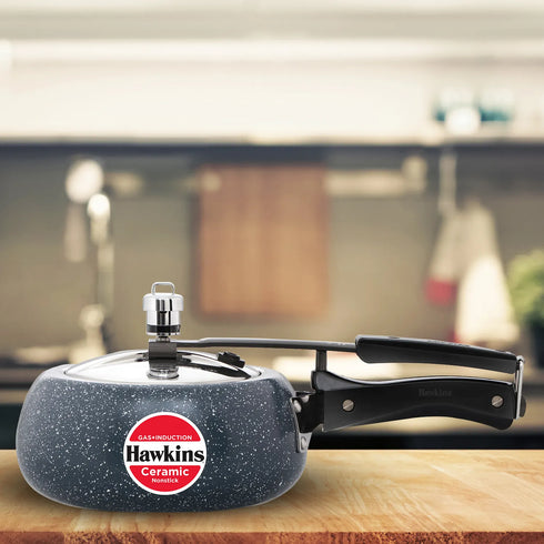 Hawkins Induction Ceramic NS 2 Litre Ceramic Nonstick Pressure Cooker