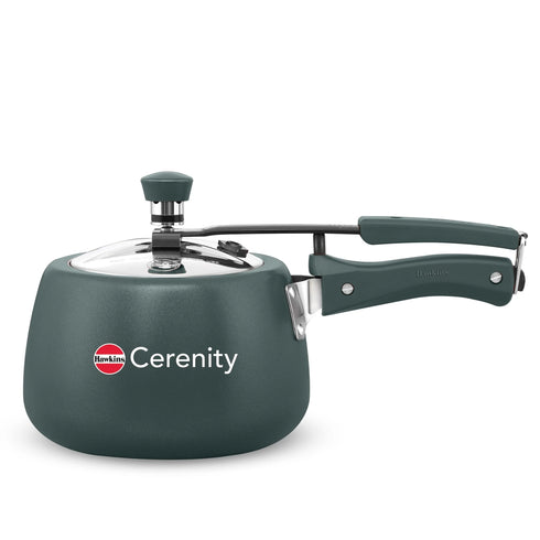 Hawkins Induction Cerenity Pressure Cooker Olive Green 3 Litre Ceramic Nonstick Pressure Cooker