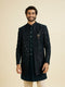 Manyavar Elegant Teal Green Velvet Indo Western