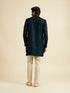 Manyavar Elegant Teal Green Velvet Indo Western
