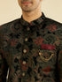 Manyavar Midnight Black Paisley Patterned Indo Western Set