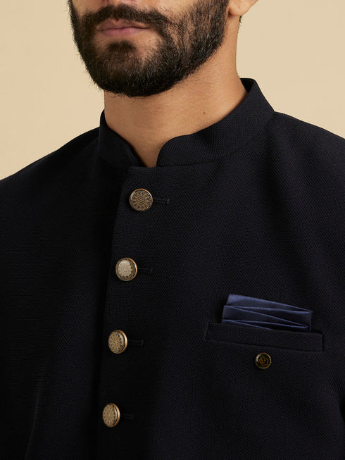 Manyavar Beaming Dark Blue Indo Western