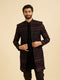 Manyavar Regal Blue Velvet Ensemble Indo Western