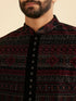 Manyavar Regal Blue Velvet Ensemble Indo Western