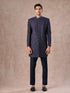 Manyavar Lustrous Dark Blue Cotton Indo Western