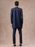 Manyavar Lustrous Dark Blue Cotton Indo Western