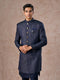 Manyavar Regal Blue Brocade Indo Western
