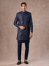 Manyavar Regal Blue Brocade Indo Western