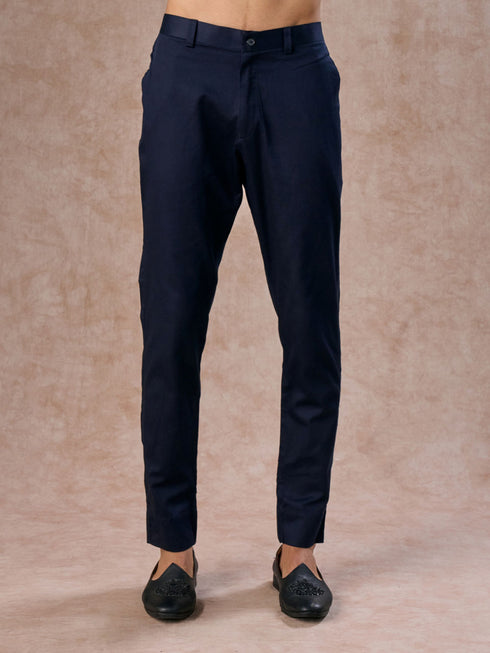 Manyavar Regal Blue Brocade Indo Western