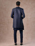 Manyavar Regal Blue Brocade Indo Western
