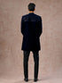 Manyavar Dazzling Dark Blue Velvet Indo Western