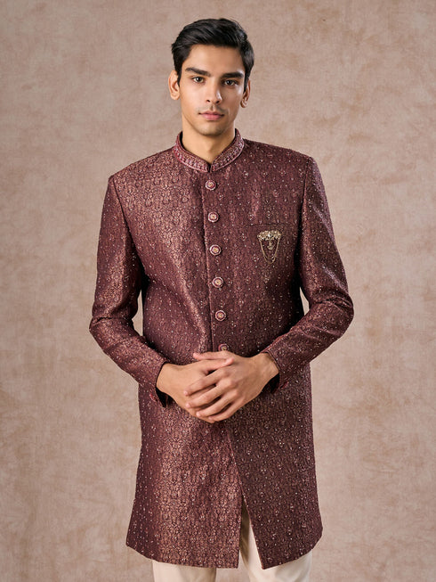 Manyavar Regal Radiance Brown Indo Western