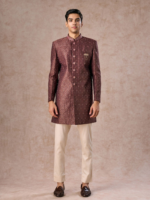 Manyavar Regal Radiance Brown Indo Western