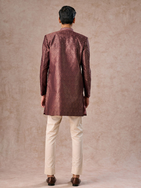 Manyavar Regal Radiance Brown Indo Western