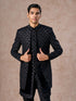 Manyavar Elegant Black Velvet Indo Western