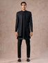 Manyavar Elegant Black Velvet Indo Western