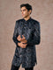 Manyavar Olive Green Velvet Grandeur Indo Western