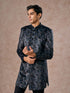 Manyavar Olive Green Velvet Grandeur Indo Western