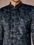 Manyavar Olive Green Velvet Grandeur Indo Western