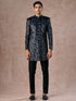 Manyavar Olive Green Velvet Grandeur Indo Western