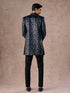 Manyavar Olive Green Velvet Grandeur Indo Western