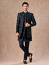 Manyavar Velvety Delight Dark Blue Indo Western