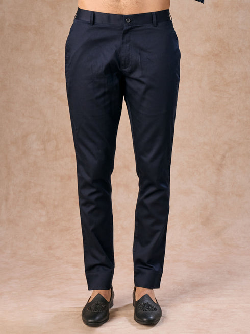Manyavar Velvety Delight Dark Blue Indo Western