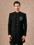 Manyavar Black Achkan Indo Western Set