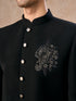 Manyavar Black Achkan Indo Western Set