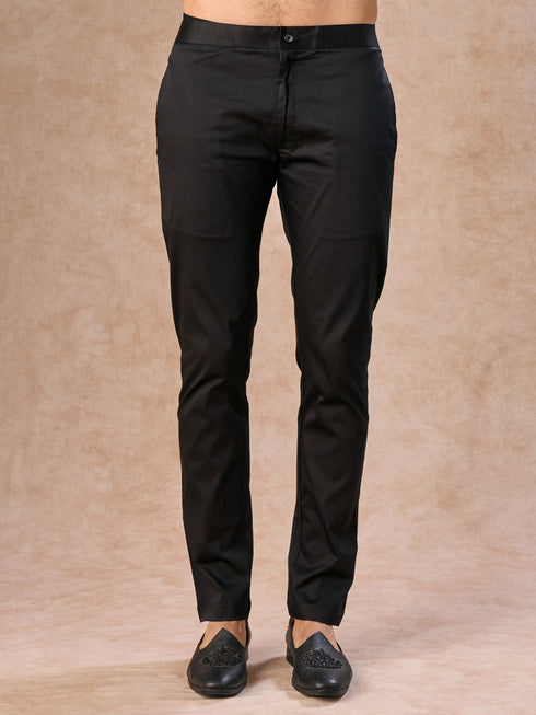 Manyavar Black Achkan Indo Western Set