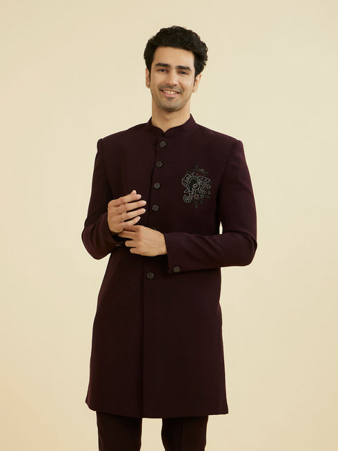 Manyavar Majestic Purple Elegance Indo Western
