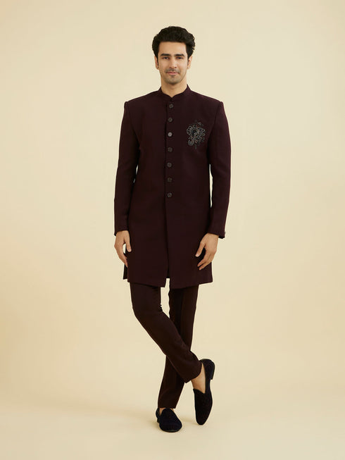 Manyavar Majestic Purple Elegance Indo Western