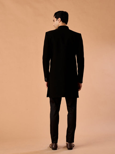 Manyavar Elegant Black Charm Indo Western