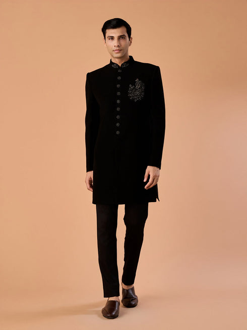 Manyavar Elegant Black Charm Indo Western